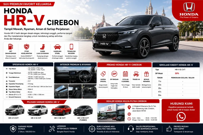 Honda HR-V Cirebon Harga, Promo, Spesifikasi & Simulasi Kredit